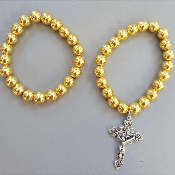 One used gold&blk bracelet without charm - Picture 6 of 6